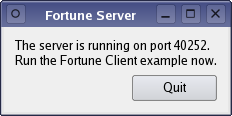 Screenshot of the Fortune Server example