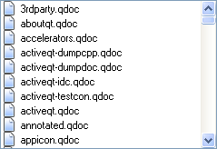 Screenshot of a Windows XP style list view